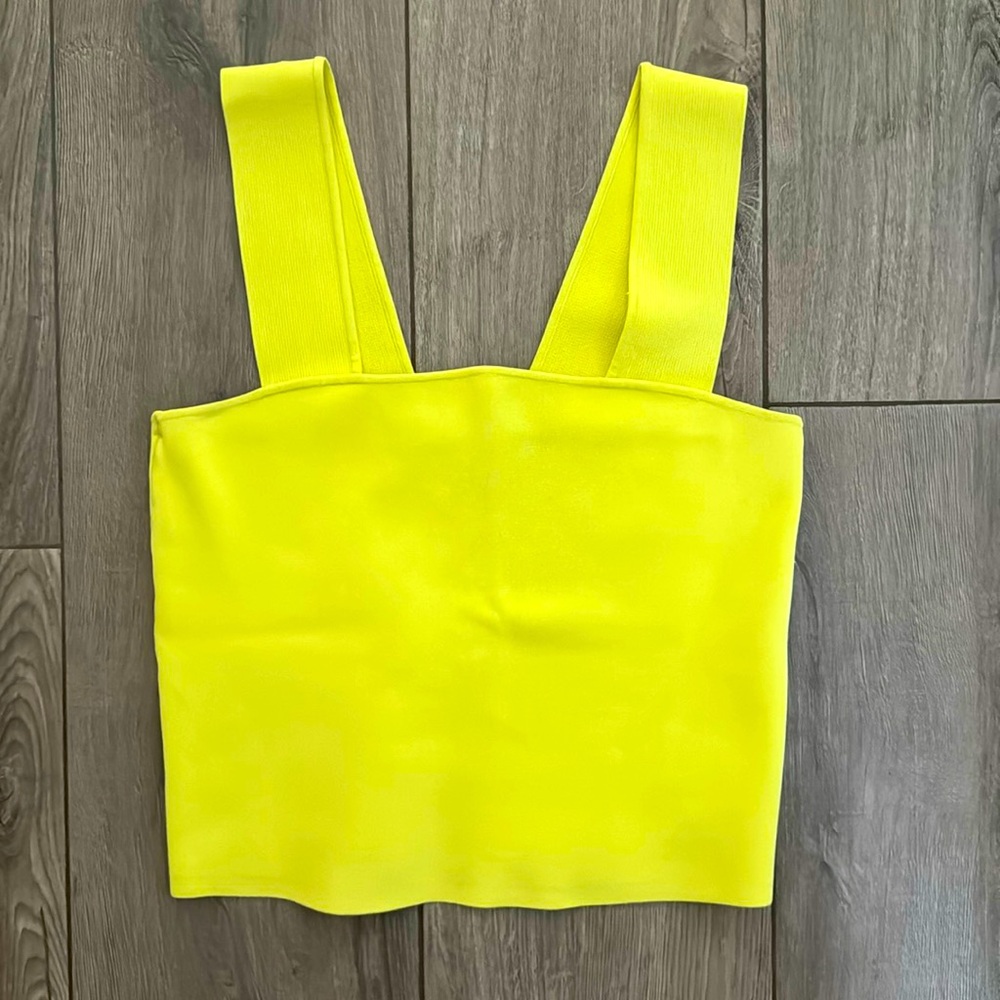 Alice and Olivia Neon Yellow Tank Top (Size: Large)